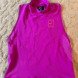Purple Dri fit Nike workout crop top. Small petite. Mock neck and racer back.